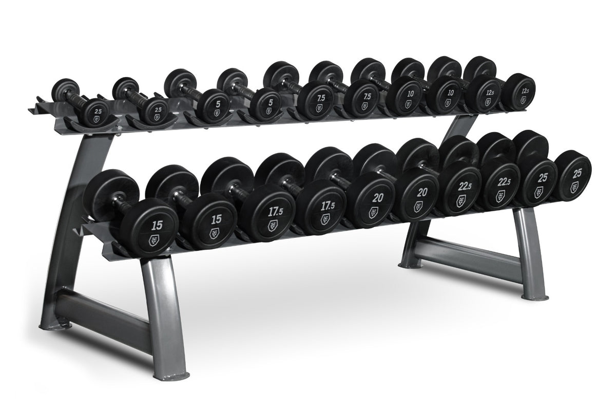 Set halteres caoutchouc 2-20 kg et Rack Titanium Strength